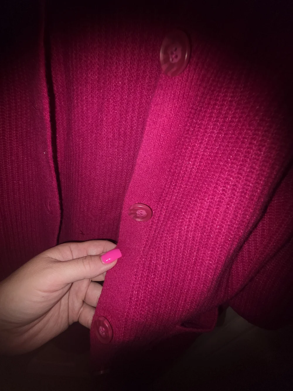 Long Fuchsia Button-Front Women's Cardigan Sweater Size L Large TARGET NWT